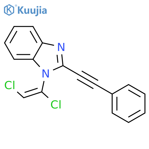 1H-Benzimidazole, 1-[(1E)-1,2-dichloroethenyl]-2-(2-phenylethynyl)- structure
