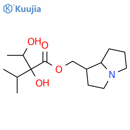 (1R,7aR)-hexahydro-1H-pyrrolizin-1-ylmethyl (2S,3R)-2,3-dihydroxy-2-(propan-2-yl)butanoate structure