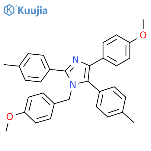 1H-Imidazole, 4-(4-methoxyphenyl)-1-[(4-methoxyphenyl)methyl]-2,5-bis(4-methylphenyl)- structure