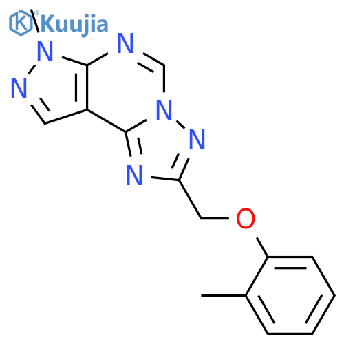 <br>7-Methyl-2-o-tolyloxymethyl-7H-pyrazolo[4,3-e][1,2,4]triazolo[1,5-c]pyrimid ine structure