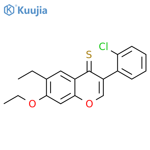 3-(2-chlorophenyl)-7-ethoxy-6-ethyl-4H-chromene-4-thione structure
