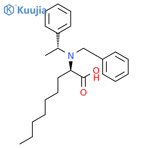 NONANOIC ACID, 2-[[(1R)-1-PHENYLETHYL](PHENYLMETHYL)AMINO]-, (2R)- structure