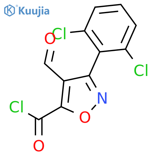 5-ISOXAZOLECARBONYL CHLORIDE, 3-(2,6-DICHLOROPHENYL)-4-FORMYL- structure