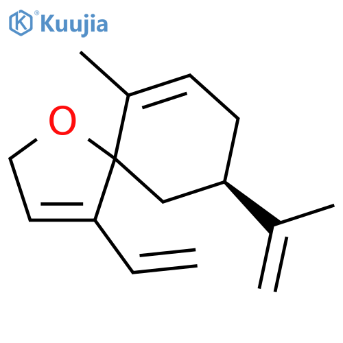 1-Oxaspiro[4.5]deca-3,6-diene, 4-ethenyl-6-methyl-9-(1-methylethenyl)-, (9R)- structure