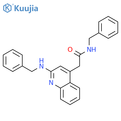 4-Quinolineacetamide,N-(phenylmethyl)-2-[(phenylmethyl)amino]- structure