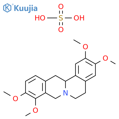 6H-Dibenzo[a,g]quinolizine, 5,8,13,13a-tetrahydro-2,3,9,10-tetramethoxy-, sulfate (1:1) structure