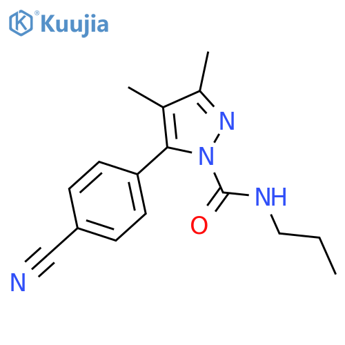 1H-Pyrazole-1-carboxamide, 5-(4-cyanophenyl)-3,4-dimethyl-N-propyl- structure