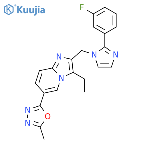 Imidazo[1,2-a]pyridine,3-ethyl-2-[[2-(3-fluorophenyl)-1h-imidazol-1-yl]methyl]-6-(5-methyl-1,3,4-oxadiazol-2-yl)- structure