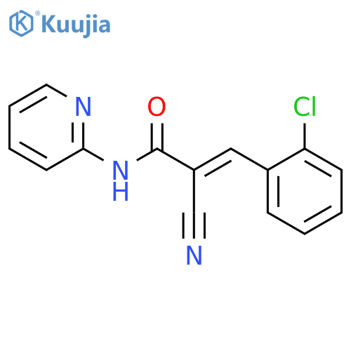 3-(2-chlorophenyl)-2-cyano-N-(pyridin-2-yl)prop-2-enamide structure