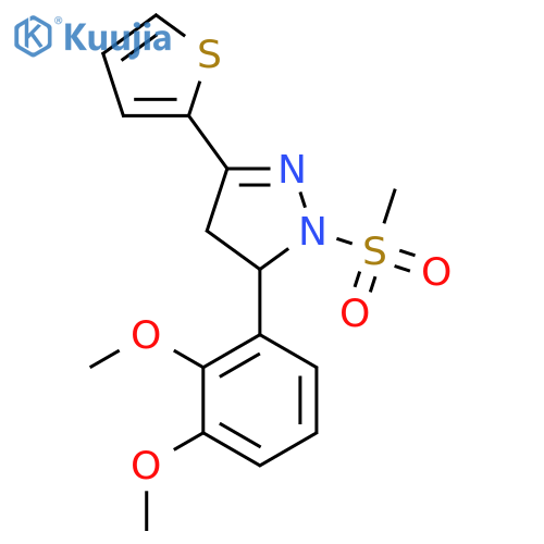 5-(2,3-dimethoxyphenyl)-1-methanesulfonyl-3-(thiophen-2-yl)-4,5-dihydro-1H-pyrazole structure