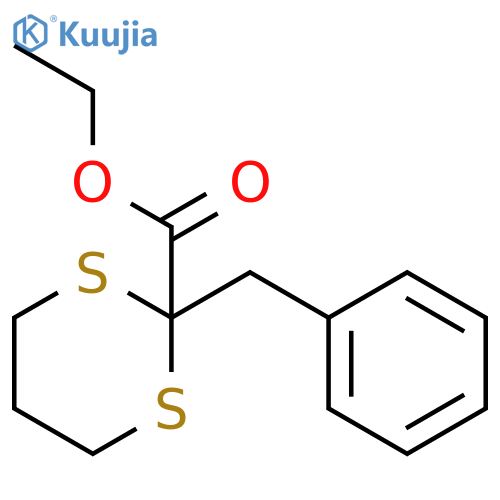 1,3-Dithiane-2-carboxylicacid, 2-(phenylmethyl)-, ethyl ester structure