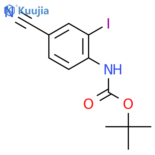 tert-butyl N-(4-cyano-2-iodophenyl)carbamate structure
