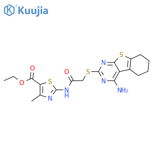 ethyl 2-2-({3-amino-8-thia-4,6-diazatricyclo7.4.0.0^{2,7}trideca-1(9),2(7),3,5-tetraen-5-yl}sulfanyl)acetamido-4-methyl-1,3-thiazole-5-carboxylate structure