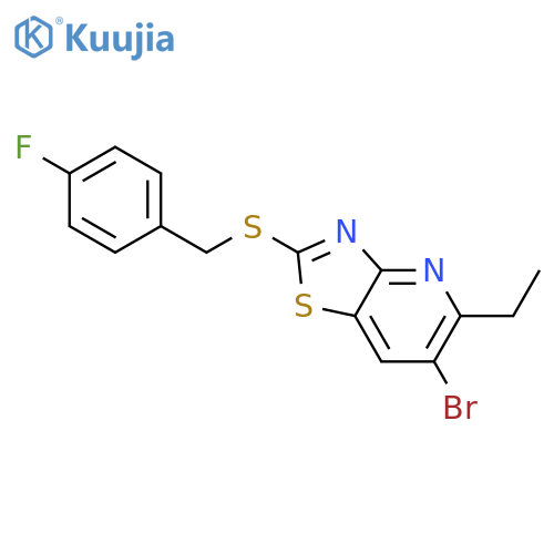 Thiazolo[4,5-b]pyridine, 6-bromo-5-ethyl-2-[[(4-fluorophenyl)methyl]thio]- structure