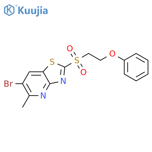 THIAZOLO[4,5-B]PYRIDINE, 6-BROMO-5-METHYL-2-[(2-PHENOXYETHYL)SULFONYL]- structure