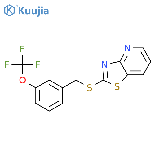 THIAZOLO[4,5-B]PYRIDINE, 2-[[[3-(TRIFLUOROMETHOXY)PHENYL]METHYL]THIO]- structure