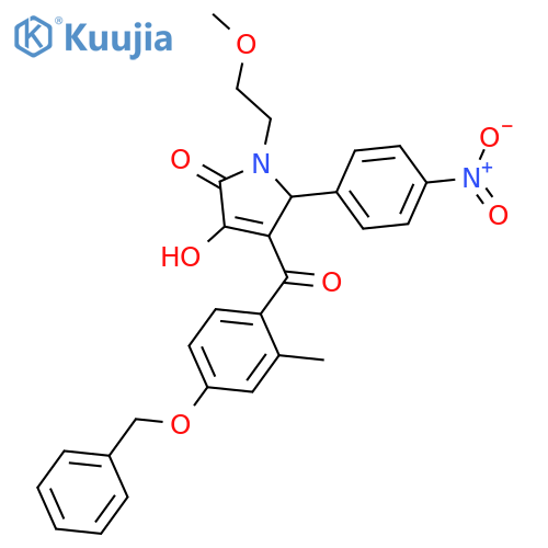 4-[4-(BENZYLOXY)-2-METHYLBENZOYL]-3-HYDROXY-1-(2-METHOXYETHYL)-5-(4-NITROPHENYL)-1,5-DIHYDRO-2H-PYRROL-2-ONE structure