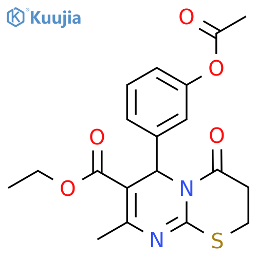 ethyl 6-3-(acetyloxy)phenyl-8-methyl-4-oxo-2H,3H,4H,6H-pyrimido2,1-b1,3thiazine-7-carboxylate structure