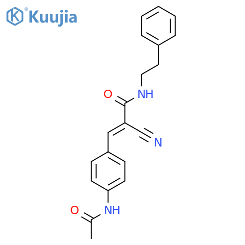 2-cyano-3-(4-acetamidophenyl)-N-(2-phenylethyl)prop-2-enamide structure
