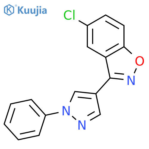 1,2-Benzisoxazole, 5-chloro-3-(1-phenyl-1H-pyrazol-4-yl)- structure