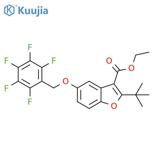 ethyl 2-tert-butyl-5-[(2,3,4,5,6-pentafluorophenyl)methoxy]-1-benzofuran-3-carboxylate structure