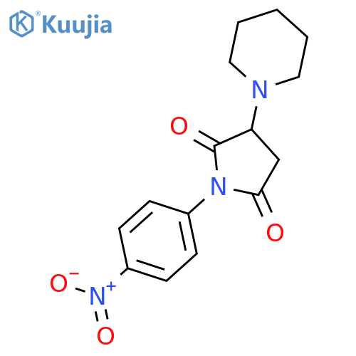 2,5-Pyrrolidinedione, 1-(4-nitrophenyl)-3-(1-piperidinyl)- structure