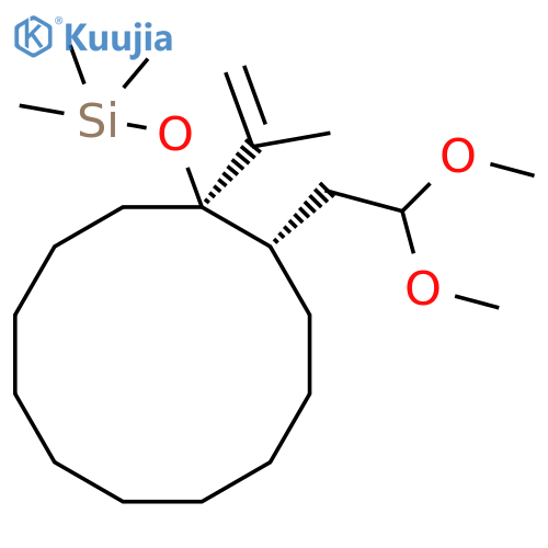 Cyclododecane, 2-(2,2-dimethoxyethyl)-1-(1-methylethenyl)-1-[(trimethylsilyl)oxy]-, (1R,2S)-rel- structure