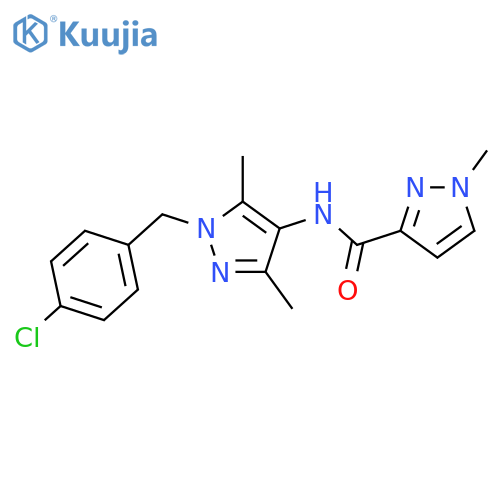 <br>N-[1-(4-chlorobenzyl)-3,5-dimethyl-1H-pyrazol-4-yl]-1-methyl-1H-pyrazole-3- carboxamide structure
