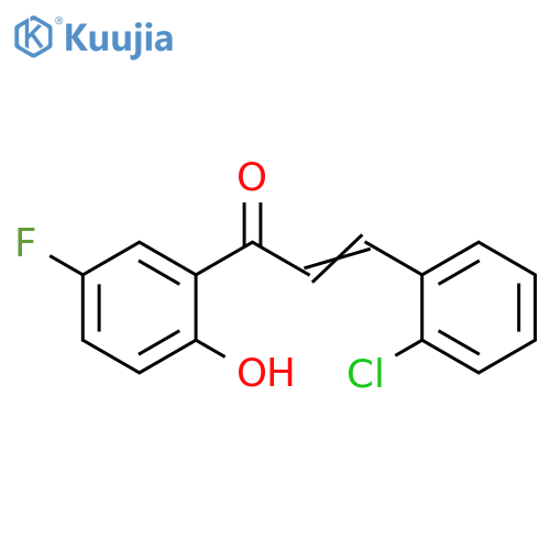 (2E)-3-(2-chlorophenyl)-1-(5-fluoro-2-hydroxyphenyl)prop-2-en-1-one structure