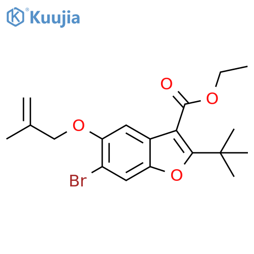 ethyl 6-bromo-2-tert-butyl-5-(2-methylprop-2-en-1-yl)oxy-1-benzofuran-3-carboxylate structure