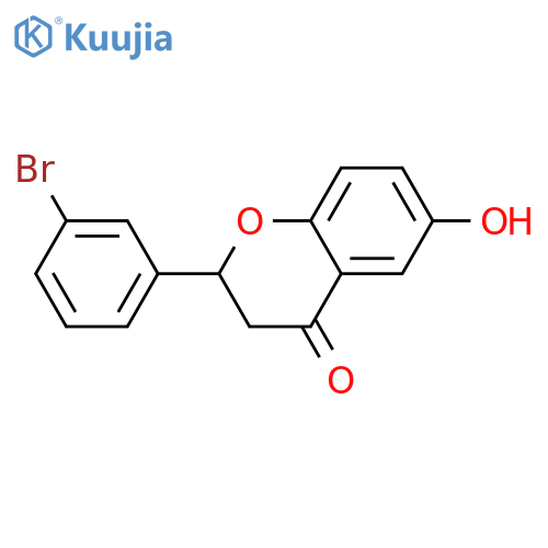 4H-1-BENZOPYRAN-4-ONE, 2-(3-BROMOPHENYL)-2,3-DIHYDRO-6-HYDROXY- structure