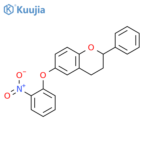 2H-1-Benzopyran, 3,4-dihydro-6-(2-nitrophenoxy)-2-phenyl- structure