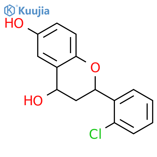 2H-1-Benzopyran-4,6-diol, 2-(2-chlorophenyl)-3,4-dihydro- structure