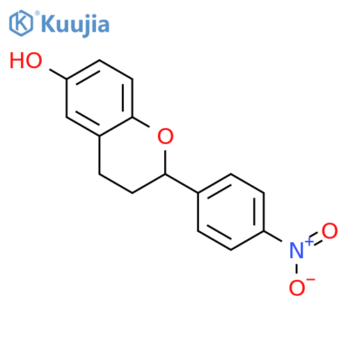 2H-1-BENZOPYRAN-6-OL, 3,4-DIHYDRO-2-(4-NITROPHENYL)- structure