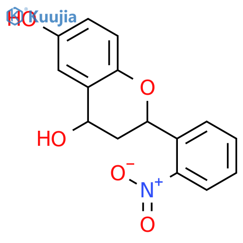 2H-1-BENZOPYRAN-4,6-DIOL, 3,4-DIHYDRO-2-(2-NITROPHENYL)- structure
