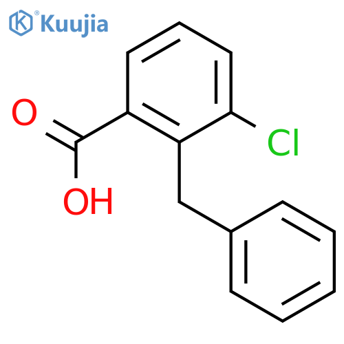 BENZOIC ACID, 3-CHLORO-2-(PHENYLMETHYL)- structure