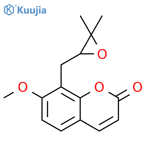 2H-1-Benzopyran-2-one,8-[(3,3-dimethyl-2-oxiranyl)methyl]-7-methoxy- structure