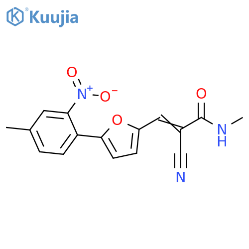 (2E)-2-cyano-N-methyl-3-5-(4-methyl-2-nitrophenyl)furan-2-ylprop-2-enamide structure