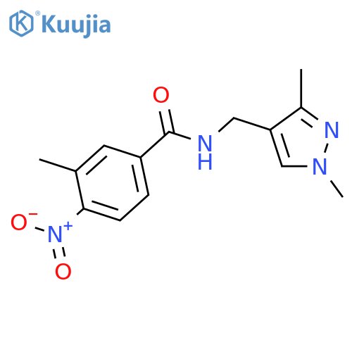 N-[(1,3-dimethyl-1H-pyrazol-4-yl)methyl]-3-methyl-4-nitrobenzamide structure