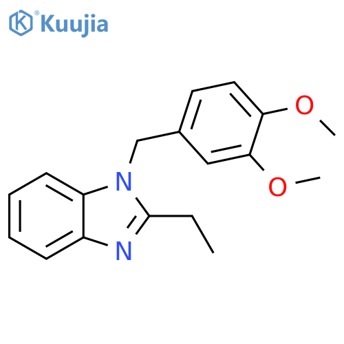 1-(3,4-dimethoxyphenyl)methyl-2-ethyl-1H-1,3-benzodiazole structure