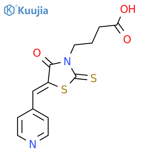 4-(5Z)-4-oxo-5-(pyridin-4-yl)methylidene-2-sulfanylidene-1,3-thiazolidin-3-ylbutanoic acid structure