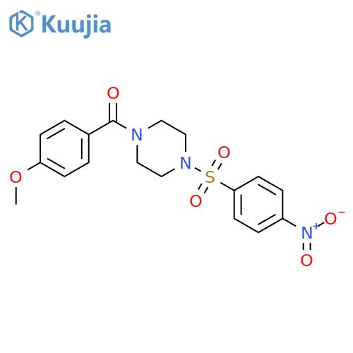 (4-methoxyphenyl)(4-((4-nitrophenyl)sulfonyl)piperazin-1-yl)methanone structure