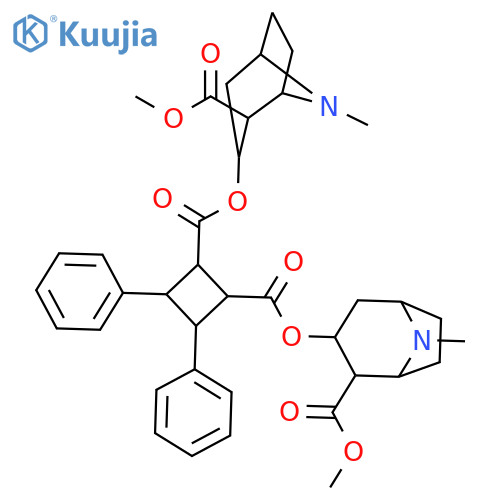 bis[2-(methoxycarbonyl)-8-methyl-8-azabicyclo[3.2.1]oct-3-yl] 3,4-diphenylcyclobutane-1,2-dicarboxylate structure