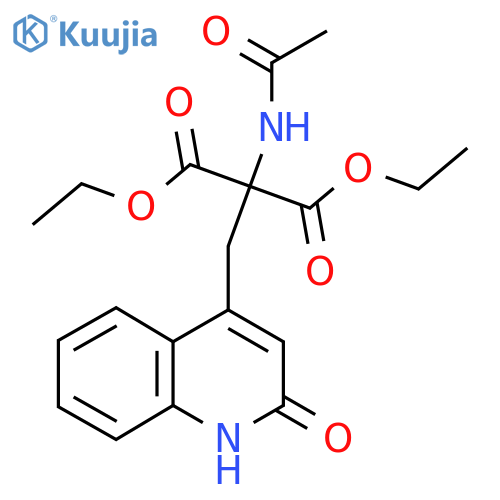 diethyl 2-acetamido-2-[(2-oxo-1H-quinolin-4-yl)methyl]propanedioate structure