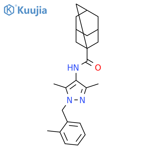 <br>Adamantane-1-carboxylic acid [3,5-dimethyl-1-(2-methyl-benzyl)-1H-pyrazol-4 -yl]-amide structure