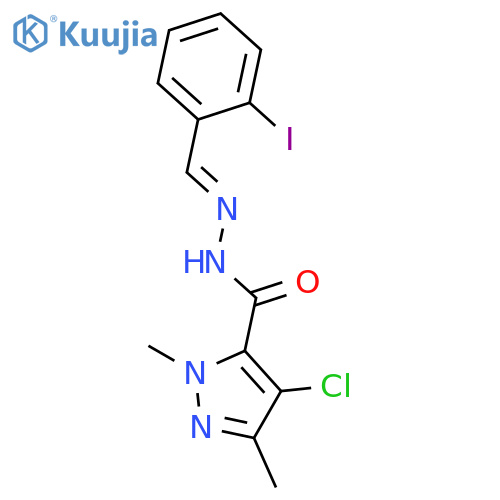 4-chloro-N'-(2-iodobenzylidene)-1,3-dimethyl-1H-pyrazole-5-carbohydrazide structure