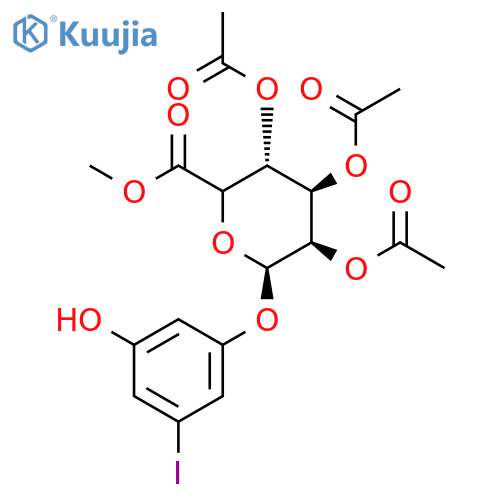 5-Iodoresorcinol-2’,3’,4’-tri-O-acetyl-β-D-glucuronide Methyl Ester structure