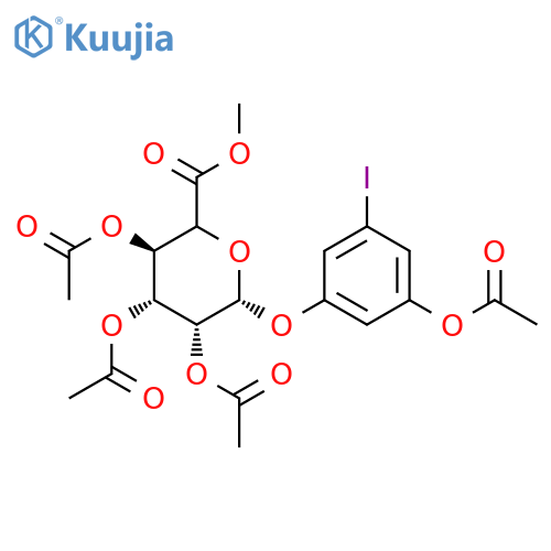 3-(Acetyloxy)-5-iodophenol-2’,3’,4’-tri-O-acetyl-b-D-glucuronide Methyl Ester structure