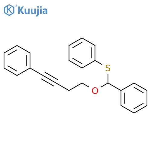 Benzene, [[(4-phenyl-3-butynyl)oxy](phenylthio)methyl]- structure
