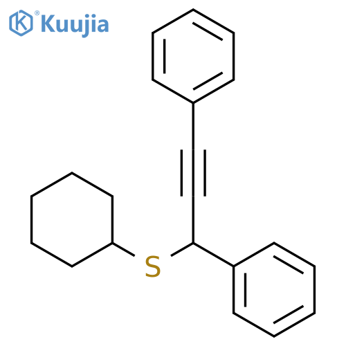 Benzene, 1,1'-[3-(cyclohexylthio)-1-propyne-1,3-diyl]bis- structure